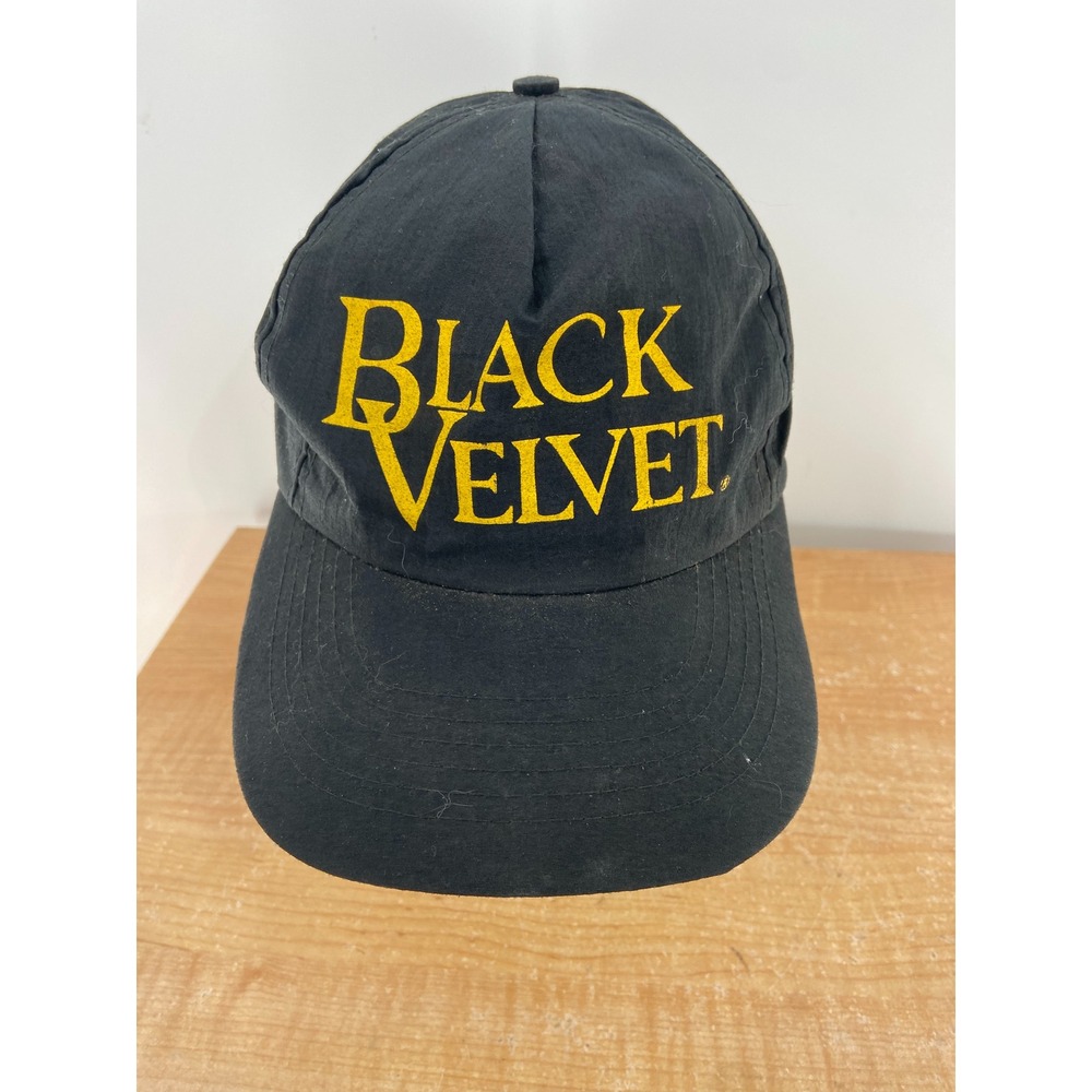 Black Velvet Baseball Cap Mens Adjustable Snapback Yellow‎ Logo